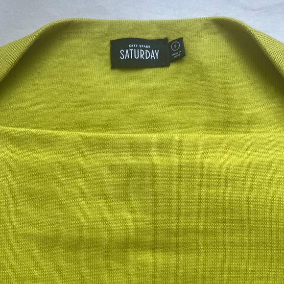 Kate Spade Saturday Slip Neck Lime Green Yellow Cotton Casual Tee T-shirt Top - Picture 10 of 12